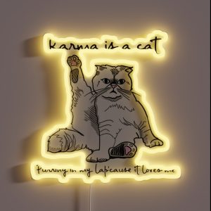 Karma Is A Cat Purring In My Lap Cause It Loves Me RGB Neon Sign Karma Is A Cat Purring In My Lap Cause It Loves Me RGB Neon Sign