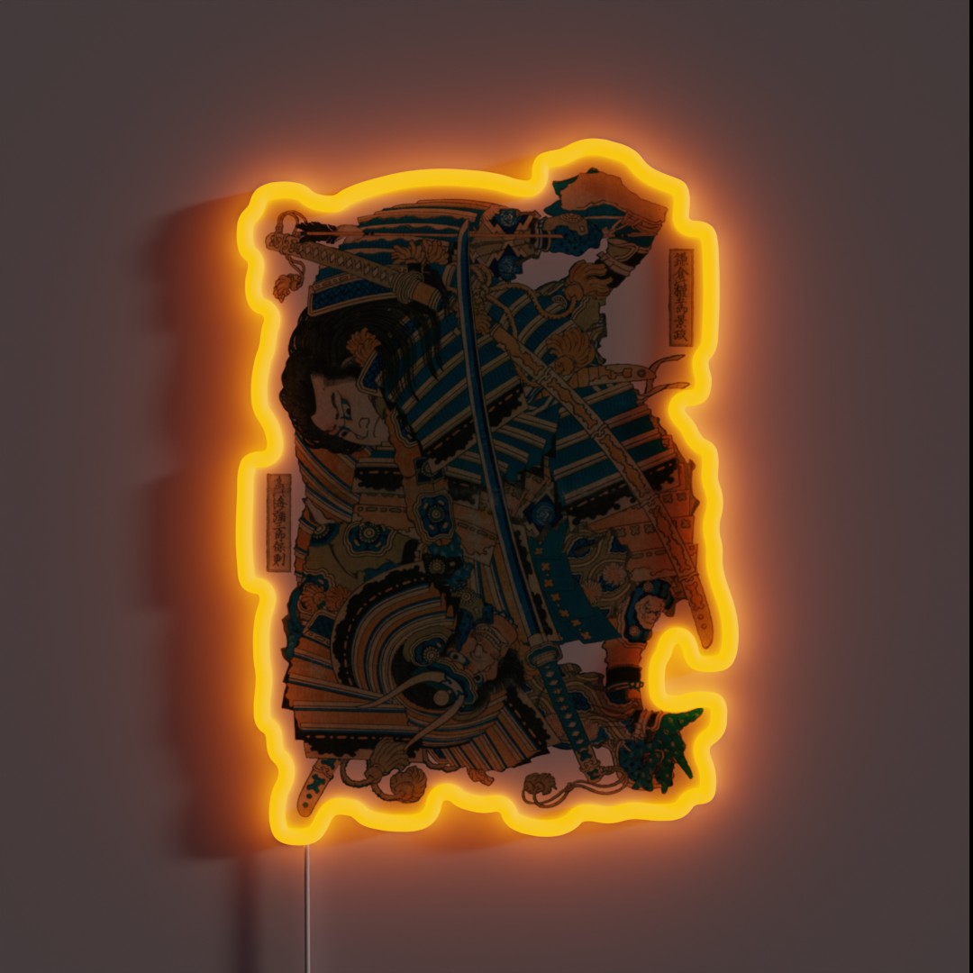 Katsushika Hokusai Kamakuranogongoro RGB Neon Sign Katsushika Hokusai Kamakuranogongoro RGB Neon Sign