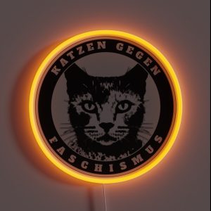 Katzifa Cats Against Fascism RGB Neon Sign