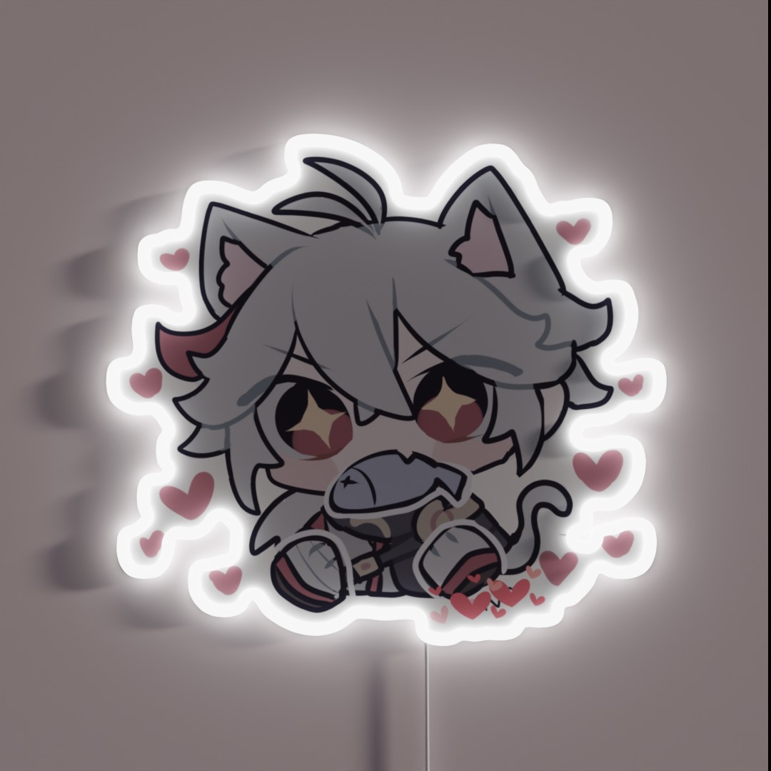 Kazuha Genshin Impact Hearts RGB Neon Sign Kazuha Genshin Impact Hearts RGB Neon Sign