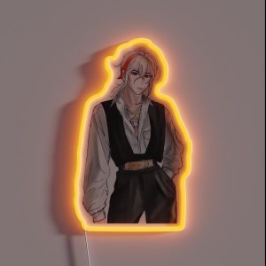 Kazuha Modern AU Genshin Impact Fanart RGB Neon Sign