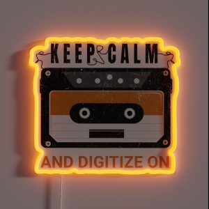 Keep Calm And Digitize On Archivist Archives Librarian 80 S Cassette Tape RGB Neon Sign