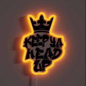 Keep Ya Head Up Old School Hip Hop Crown Rap 90s RGB Neon Sign