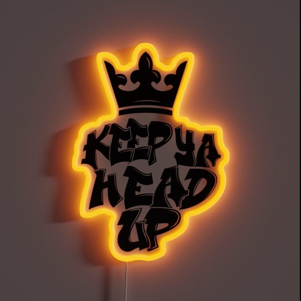 Keep Ya Head Up Old School Hip Hop Crown Rap RGB Neon Sign