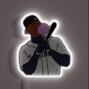 Ken Griffey Jr Bubblegum Backwards Hat RGB Neon Sign