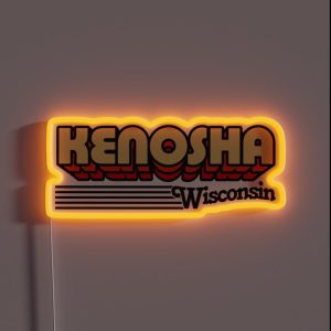 Kenosha Wisconsin Retro Stripes RGB Neon Sign Kenosha Wisconsin Retro Stripes RGB Neon Sign