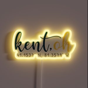 Kent Ohio Coordinates RGB Neon Sign
