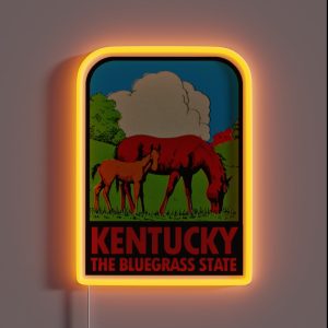 Kentucky KY The Bluegrass State Vintage Travel Decal RGB Neon Sign