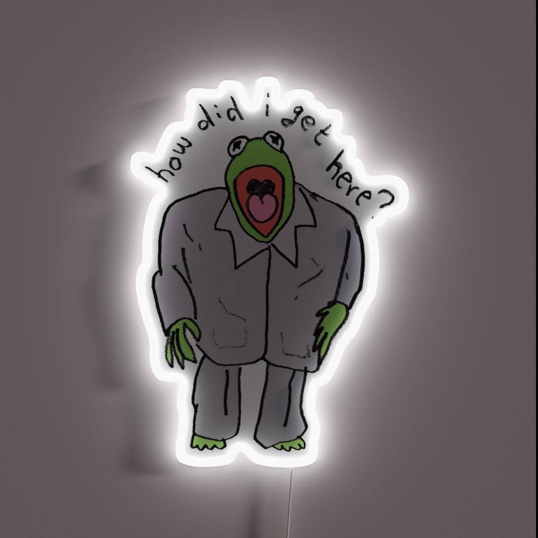 Kermie Got No Clue Where He Is RGB Neon Sign Kermie Got No Clue Where He Is RGB Neon Sign