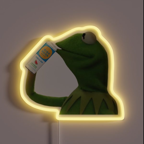 Kermit Drinking High Noon RGB Neon Sign