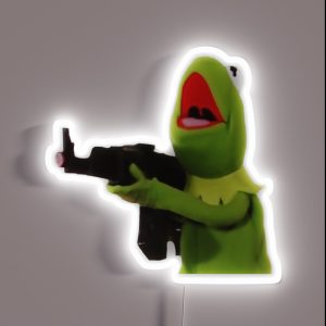 Kermit The Frog With Gun RGB Neon Sign