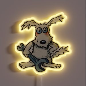 Kickstart With Spanner From Ogri Classic Comic Biker RGB Neon Sign