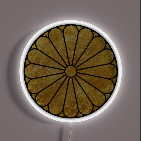 Kiku Chrysanthemum Mon Faux Gold RGB Neon Sign