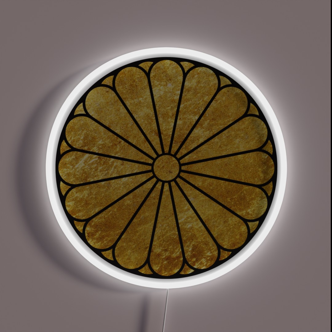 Kiku Chrysanthemum Mon Faux Gold RGB Neon Sign Kiku Chrysanthemum Mon Faux Gold RGB Neon Sign