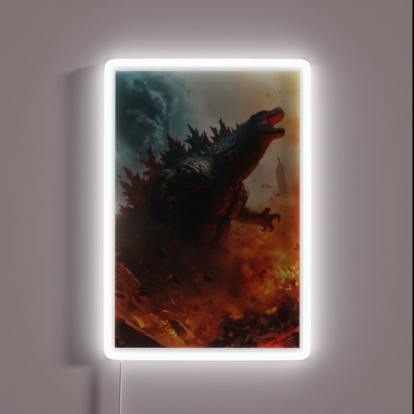 King Godzilla Painting RGB Neon Sign