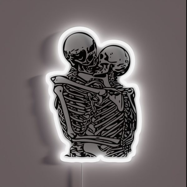 Kissing Skeletons Rib Cage RGB Neon Sign
