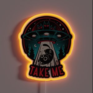 Kitty Alien Encounter UFO Cat RGB Neon Sign