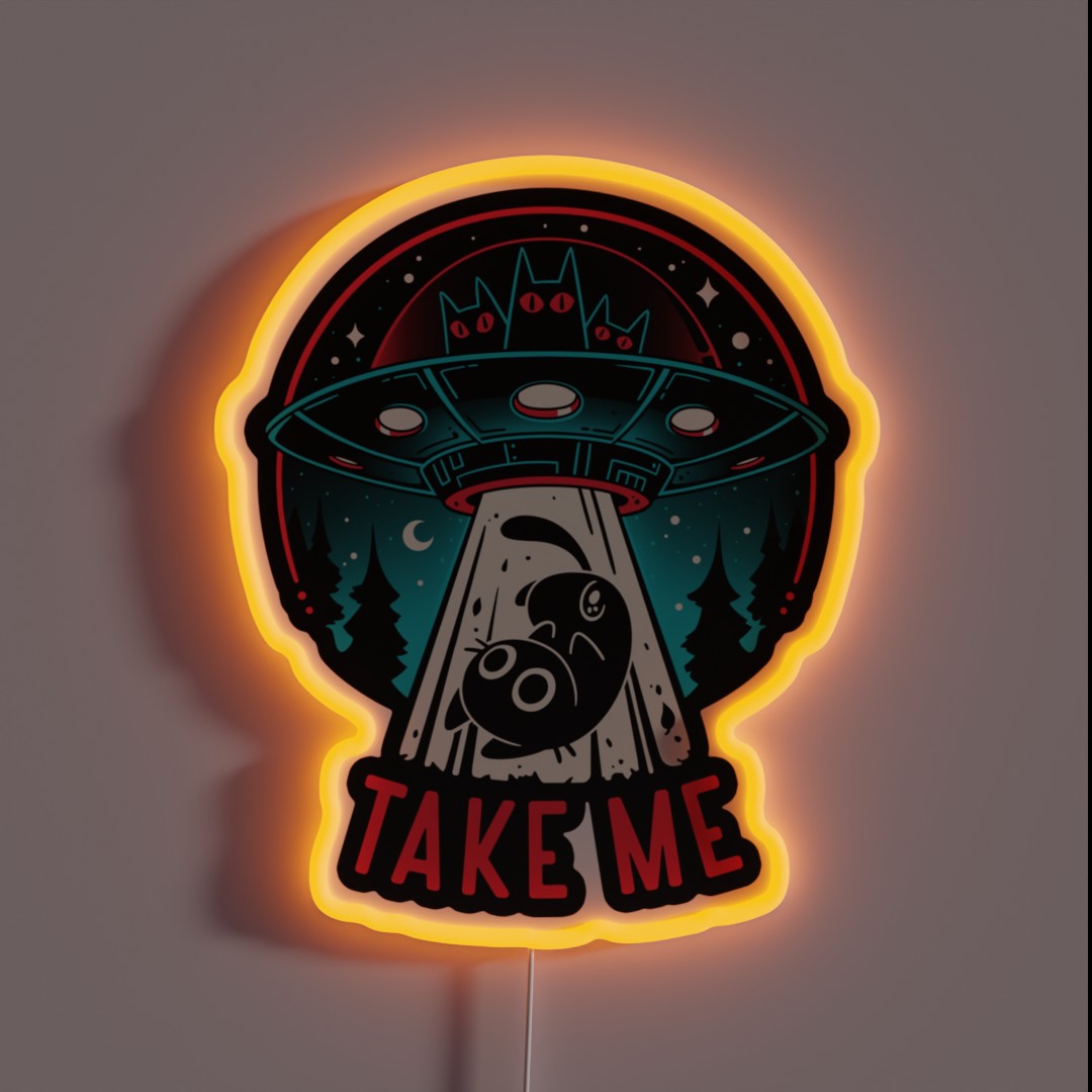 Kitty Alien Encounter UFO Cat RGB Neon Sign Kitty Alien Encounter UFO Cat RGB Neon Sign