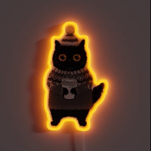 Kitty In Grey Lopapeysa RGB Neon Sign Kitty In Grey Lopapeysa RGB Neon Sign