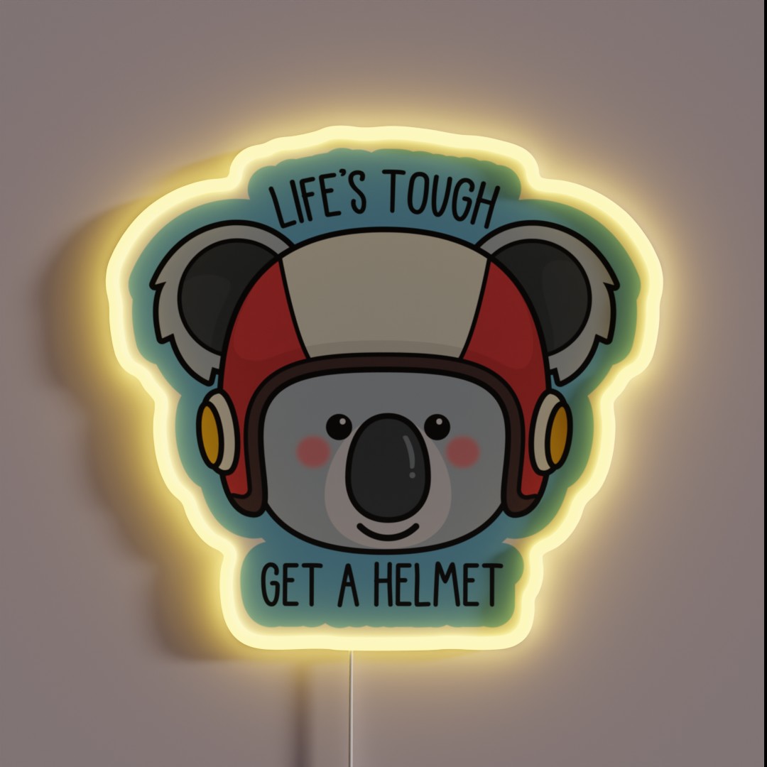 Koala With Helmet Message More Animals RGB Neon Sign Koala With Helmet Message More Animals RGB Neon Sign