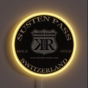 Konkr Roads Susten Pass Switzerland Tourtag Helmet Decal RGB Neon Sign