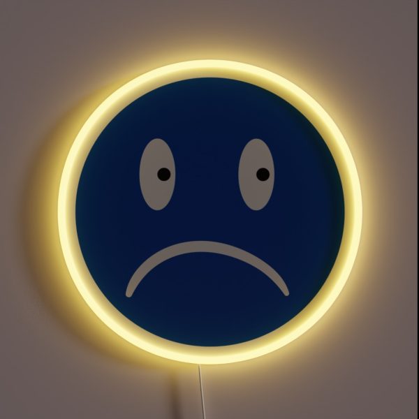 Kopie Von Unhappy Smiley Blue RGB Neon Sign