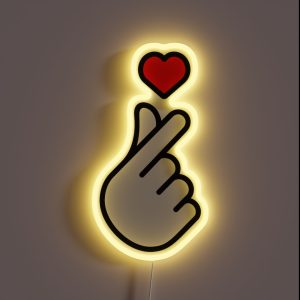 Korean Finger Heart RGB Neon Sign