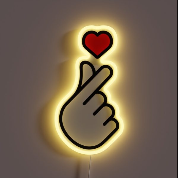 Korean Finger Heart RGB Neon Sign