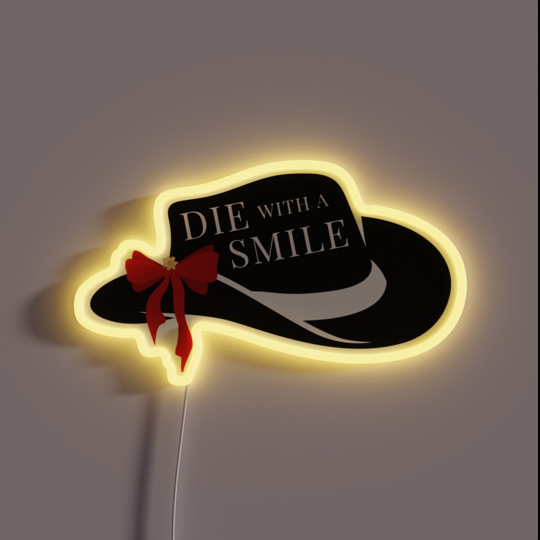 Lady Gaga And Bruno Mars Die With A Smile Hat RGB Neon Sign Lady Gaga And Bruno Mars Die With A Smile Hat RGB Neon Sign