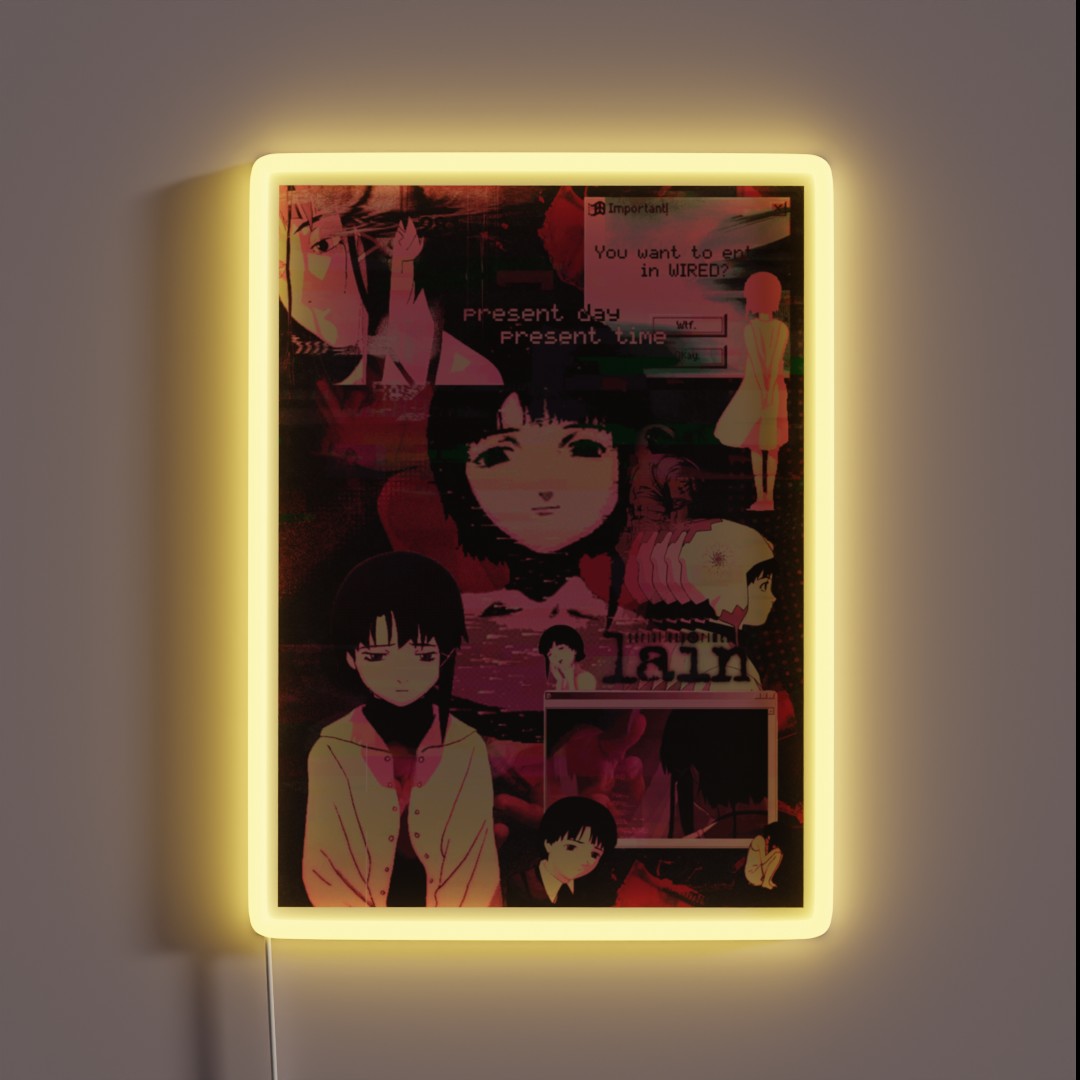 Lain Pink Cybercore Aesthetic RGB Neon Sign Lain Pink Cybercore Aesthetic RGB Neon Sign