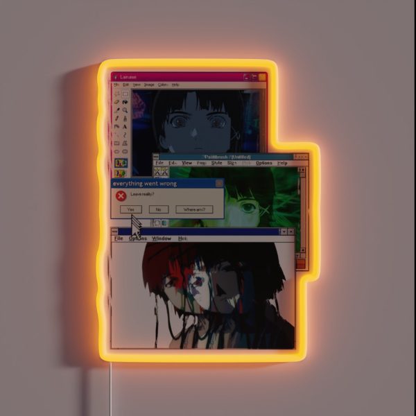 Lain Windows Edit RGB Neon Sign