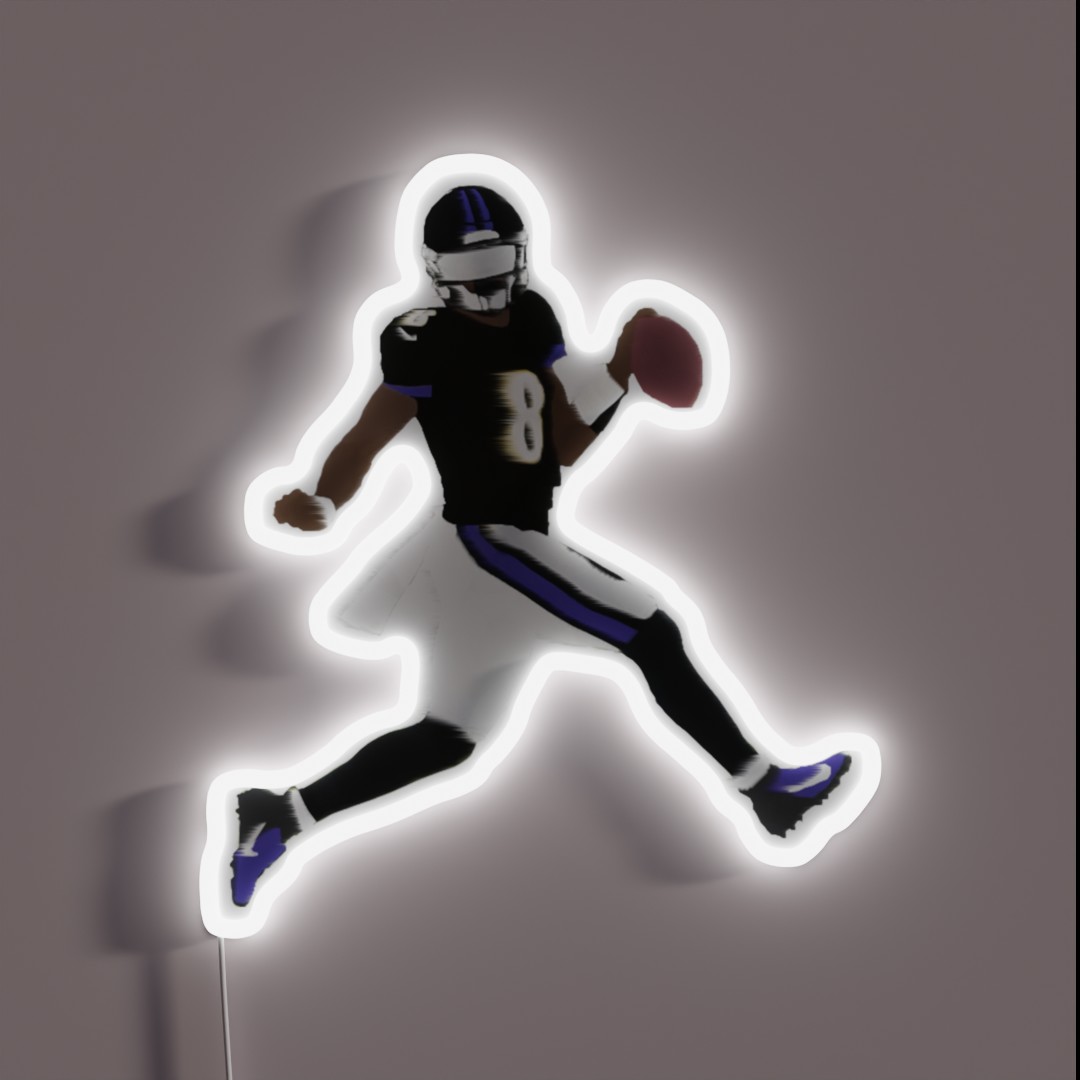 Lamar Jackson Ravens RGB Neon Sign Lamar Jackson Ravens RGB Neon Sign