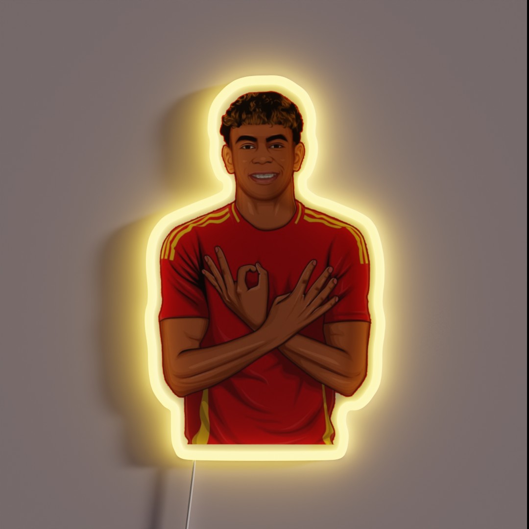 Lamine Yamal Spain Celebration RGB Neon Sign Lamine Yamal Spain Celebration RGB Neon Sign
