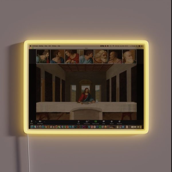 Last Supper Zoom Call Meme RGB Neon Sign