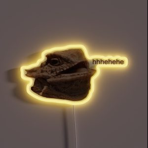 Laughing Iguana Hehe Lizard RGB Neon Sign