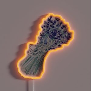 Lavender Bouquet With Twine Bow RGB Neon Sign