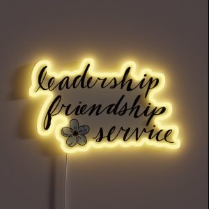 Leadership Friendship Service Logo RGB Neon Sign Leadership Friendship Service Logo RGB Neon Sign