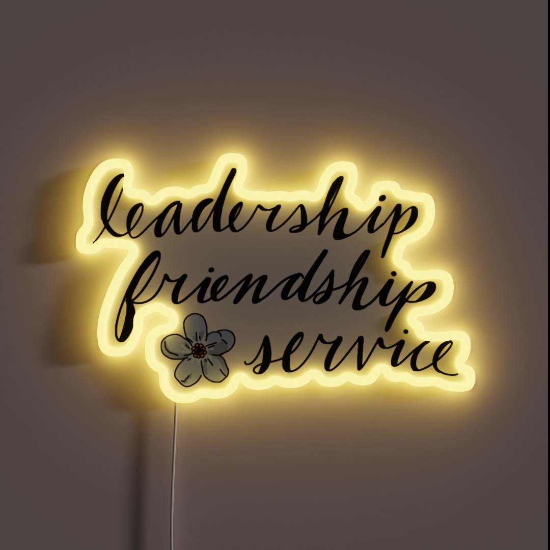 Leadership Friendship Service Logo RGB Neon Sign Leadership Friendship Service Logo RGB Neon Sign