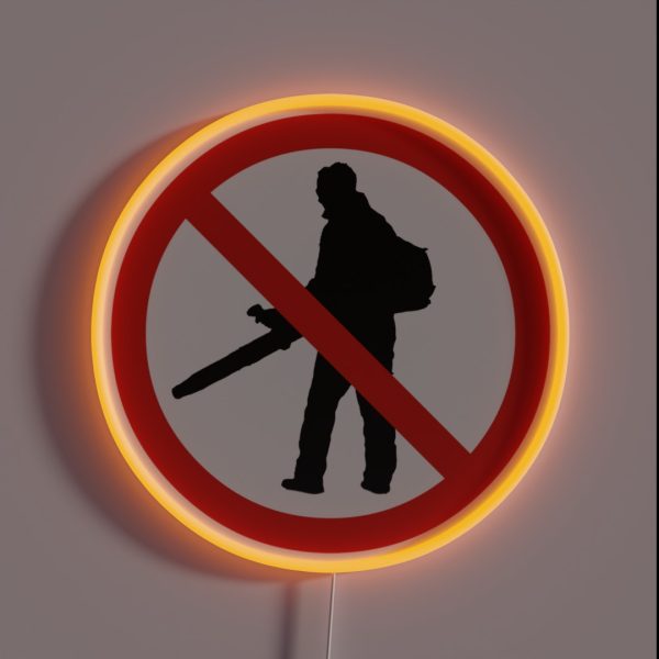 Leaf Blowing Prohibited Black RGB Neon Sign