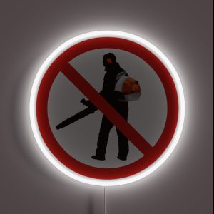 Leaf Blowing Prohibited Orange RGB Neon Sign Leaf Blowing Prohibited Orange RGB Neon Sign