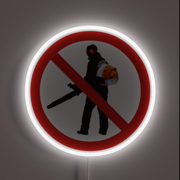 Leaf Blowing Prohibited Orange RGB Neon Sign