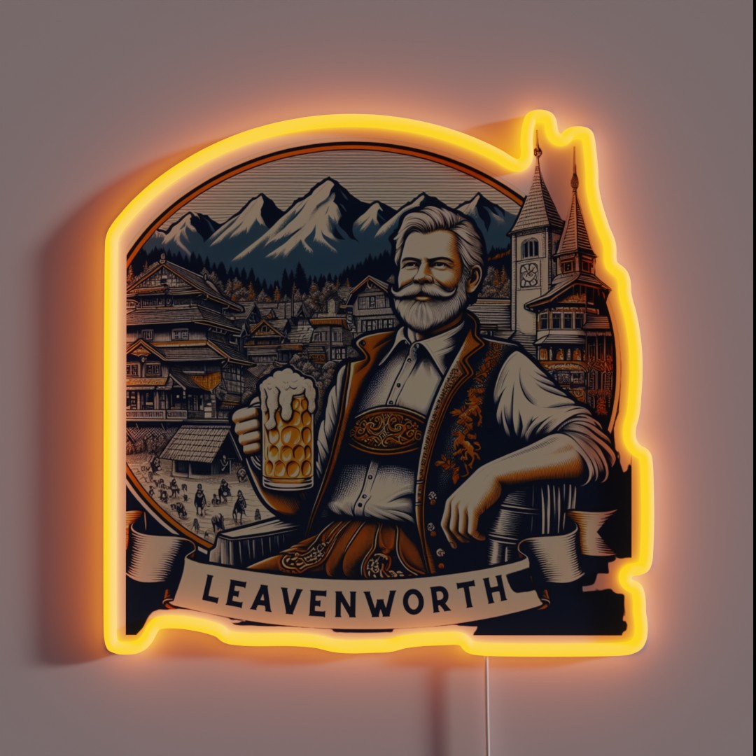 Leavenworth Explore Art And Culture RGB Neon Sign Leavenworth Explore Art And Culture RGB Neon Sign