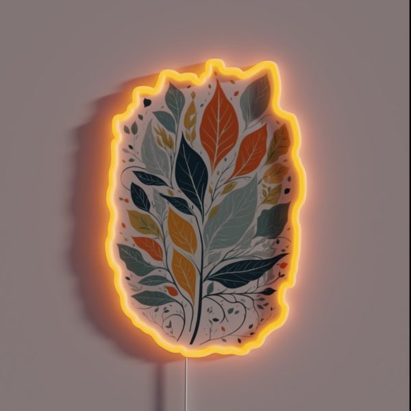 Leaves In Autumn RGB Neon Sign