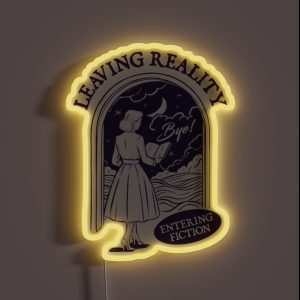 Leaving Reality Entering Fiction For Book Lover RGB Neon Sign
