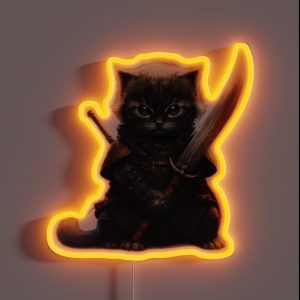 Legendary Samurai Cat RGB Neon Sign Legendary Samurai Cat RGB Neon Sign