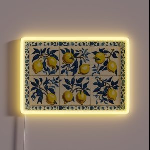 Lemon Tile Pattern RGB Neon Sign