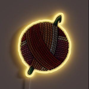 Lesbian Pride Yarn With Crochet Hook RGB Neon Sign