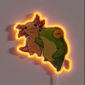 Let Him Cook Frog Axolotl Cute Artwork Asian Style RGB Neon Sign