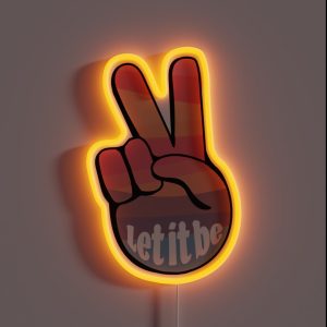 Let It Be Peace Sign RGB Neon Sign