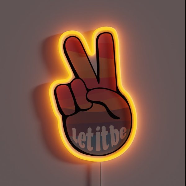 Let It Be Peace Sign RGB Neon Sign